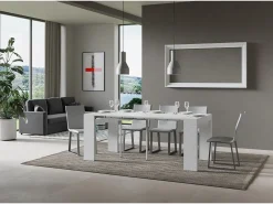 Mesa consola extensível 90x40/196 cm Roxell Small Cinza Branca