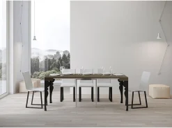 Mesa consola extensível 90x40/300 cm Paxon Tortora quadro Antracite