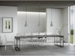 Mesa consola extensível 90x40/300 cm Epoca Cimento quadro Antracite