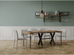 Mesa consola extensível 90x40/196 cm Xenia Small Carvalho Natural quadro Antracite