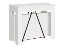 Mesa consola extensível 90x42/302 cm Scicca Cinza Branca
