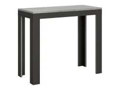 Mesa consola extensível 90x40/196 cm Linea Evolution Small Cimento quadro Antracite