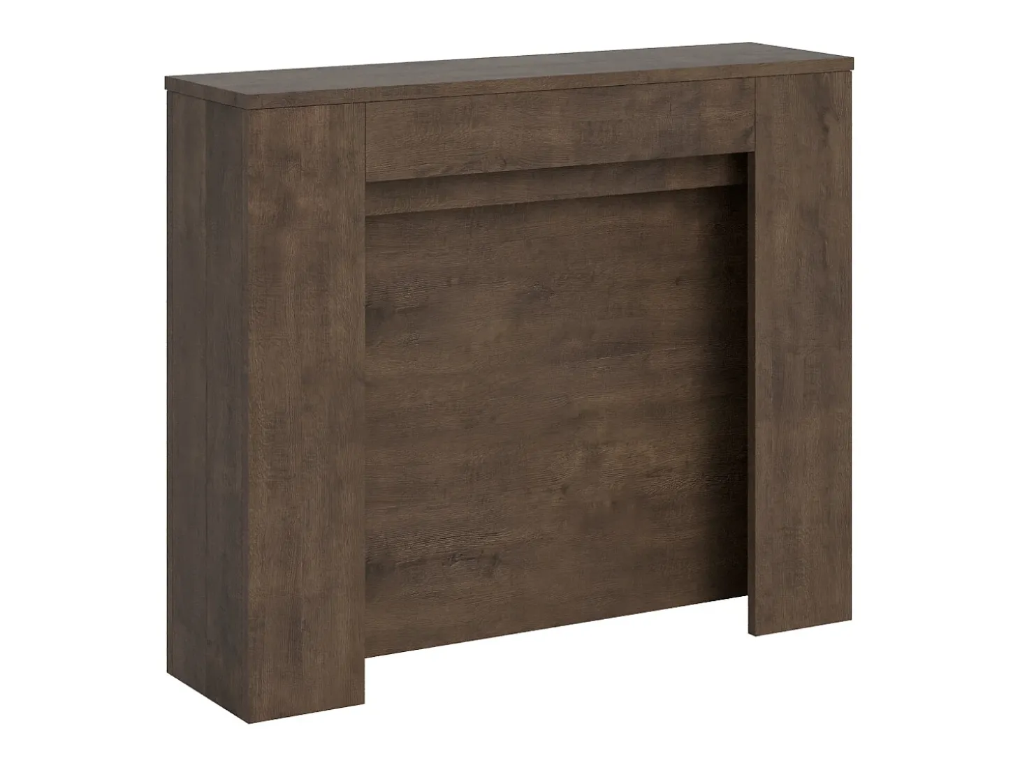 Mesa consola extensível 90x25/211 cm Kiba Nogueira extensões internas