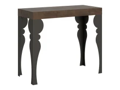 Mesa consola extensível 90x40/196 cm Paxon Small Nogueira quadro Antracite