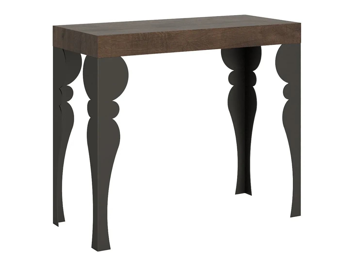 Mesa consola extensível 90x40/196 cm Paxon Small Nogueira quadro Antracite