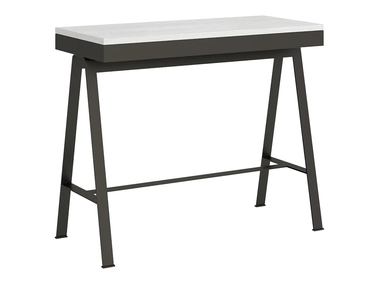Mesa consola extensível 90x40/300 cm Banco Evolution Cinza Branca quadro Antracite