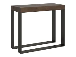Mesa consola extensível 90x40/196 cm Elettra Small Nogueira quadro Antracite