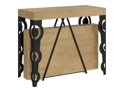 Mesa consola extensível 90x40/196 cm Aceres Small carvalho natural quadro antracite