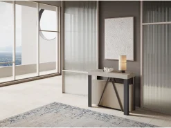 Mesa consola extensível 90x40/196 cm Tarax Small caxemira quadro antracite