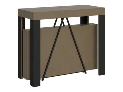 Mesa consola extensível 90x40/300 cm Tarax tortora quadro antracite
