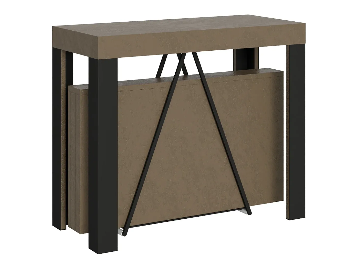 Mesa consola extensível 90x40/300 cm Tarax tortora quadro antracite