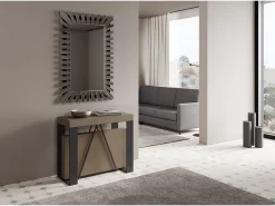 Mesa consola extensível 90x40/196 cm Zamat Small tortora quadro antracite