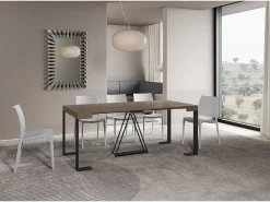 Mesa consola extensível 90x40/196 cm Zamat Small tortora quadro antracite