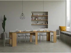 Mesa consola extensível 90x48/308 cm Basic Carvalho Natural