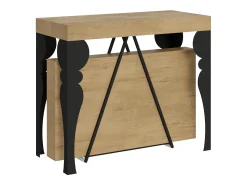 Mesa consola extensível 90x40/196 cm Riza Small carvalho natural quadro antracite
