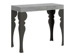 Mesa consola extensível 90x40/300 cm Paxon Cimento quadro Antracite