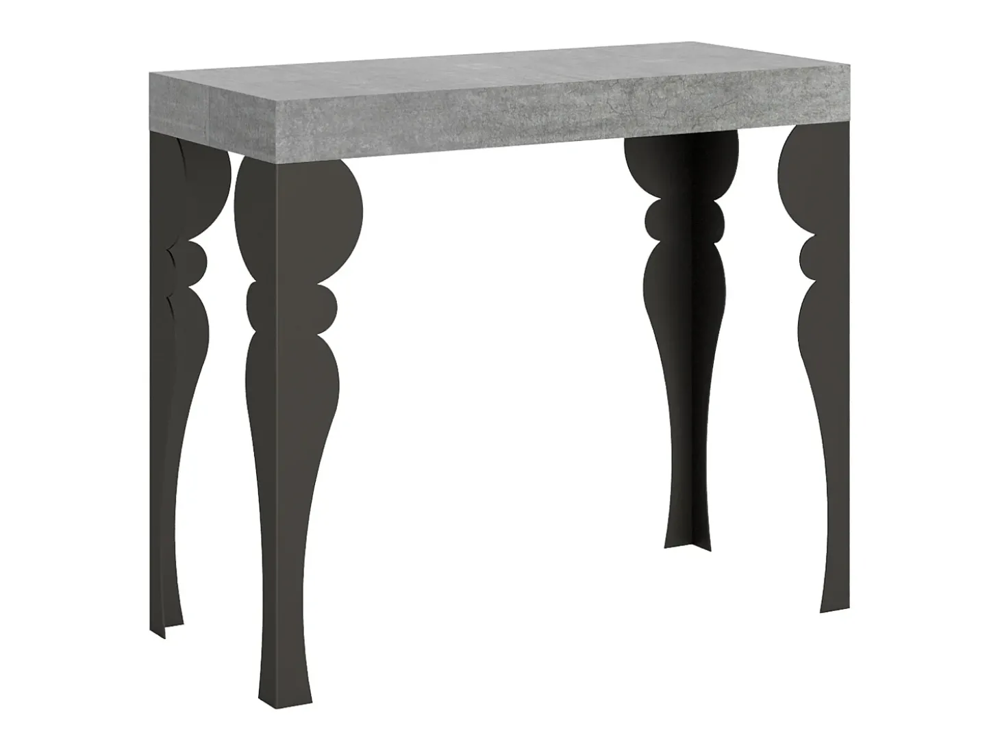 Mesa consola extensível 90x40/300 cm Paxon Cimento quadro Antracite