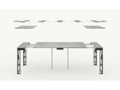 Mesa consola extensível 90x40/300 cm Ghibli Evolution Cimento quadro Antracite