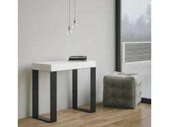 Mesa consola extensível 90x40/300 cm Tecno Cinza Branca quadro Antracite