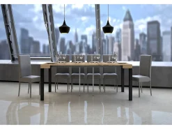 Mesa consola extensível 90x40/196 cm Everyday Small Carvalho Natural quadro Antracite