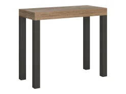 Mesa consola extensível 90x40/196 cm Everyday Small Carvalho Natural quadro Antracite