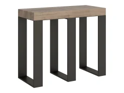 Mesa consola extensível 90x40/196 cm Sintesi Small Carvalho Natural quadro Antracite