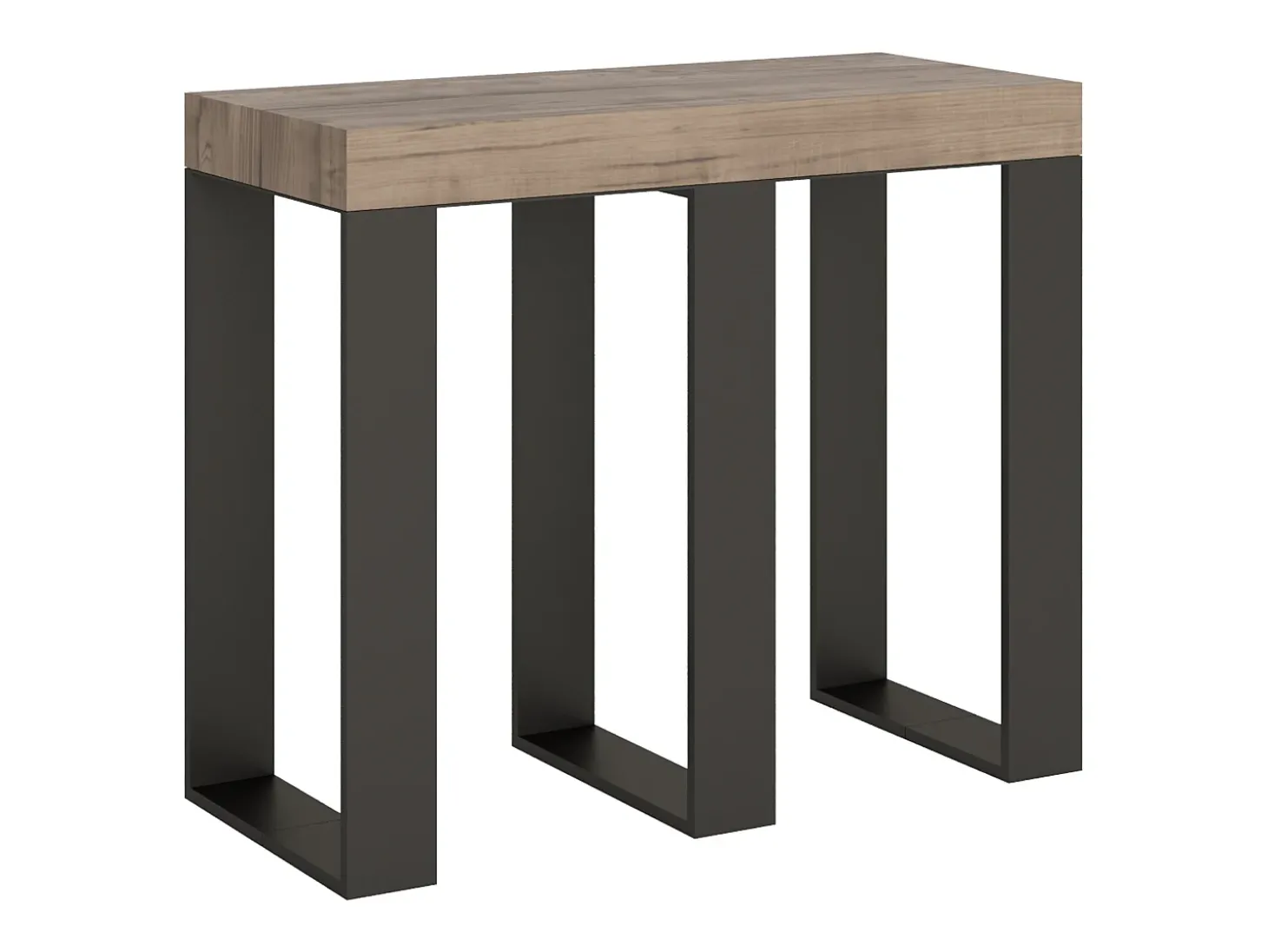 Mesa consola extensível 90x40/196 cm Sintesi Small Carvalho Natural quadro Antracite