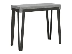 Mesa consola extensível 90x40/196 cm Rio Small Cimento quadro Antracite