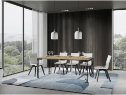 Mesa consola extensível 90x40/300 cm Ghibli Evolution Carvalho Natural quadro Antracite