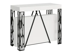 Mesa consola extensível 90x40/300 cm Kerpa cinza branca quadro antracite