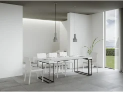 Mesa consola extensível 90x40/300 cm Epoca Cinza Branca quadro Antracite