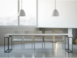 Mesa consola extensível 90x40/300 cm Epoca Cinza Branca quadro Antracite