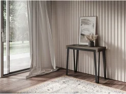 Mesa consola extensível 90x40/196 cm Rio Small Tortora quadro Antracite