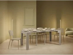 Mesa consola extensível 90x42/302 cm Bora cimento