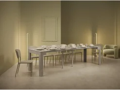 Mesa consola extensível 90x42/302 cm Bora cimento