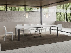 Mesa consola extensível 90x40/300 cm Tiris cinza branca quadro antracite