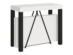 Mesa consola extensível 90x40/300 cm Tiris cinza branca quadro antracite