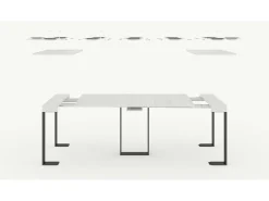 Mesa consola extensível 90x40/300 cm Sintesi Cinza Branca quadro Antracite