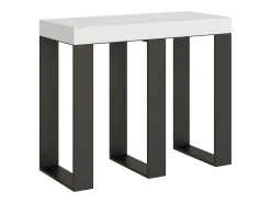 Mesa consola extensível 90x40/300 cm Sintesi Cinza Branca quadro Antracite