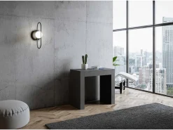 Mesa consola extensível 90x42/198 cm Emy Small Antracite Espatulado