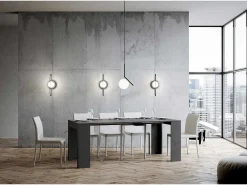 Mesa consola extensível 90x42/198 cm Emy Small Antracite Espatulado