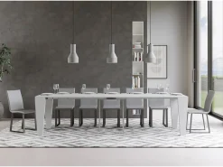 Mesa consola extensível 90x40/300 cm Spimbo Cinza Branca