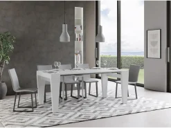 Mesa consola extensível 90x40/300 cm Spimbo Cinza Branca