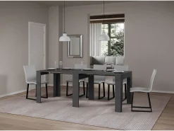 Mesa consola extensível 90x25/181 cm Narrow Antracite Espatulado