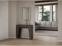 Mesa consola extensível 90x25/181 cm Narrow Antracite Espatulado