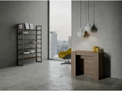 Mesa consola extensível 90x48/296 cm Venus Nogueira extensões internas