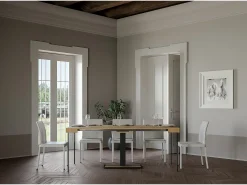 Mesa consola extensível 90x40/196 cm Capital Small Carvalho Natural quadro Antracite