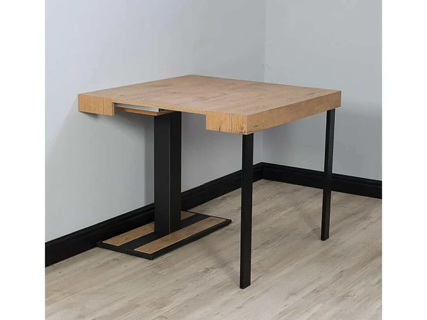 Mesa consola extensível 90x40/196 cm Capital Small Carvalho Natural quadro Antracite