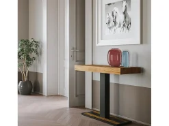 Mesa consola extensível 90x40/196 cm Capital Small Carvalho Natural quadro Antracite