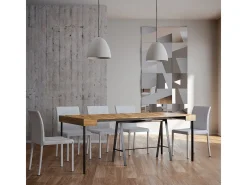 Mesa consola extensível 90x40/196 cm Banco Small Carvalho Natural quadro Antracite